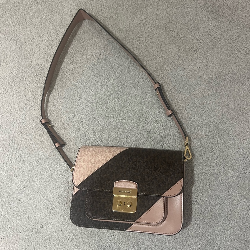 Michael Kors nude pink and brown shoulder bag